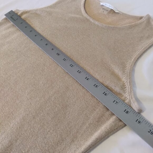 Peter Nygard women's size L gold metallic shell tank top - Picture 7 of 14